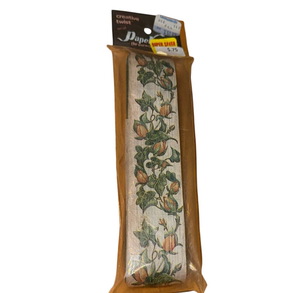 Vintage Creative Twist‎ Paper Trim Rosemary Peach Floral 6 Yards Sealed Craft